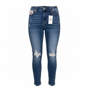 Judy Blue Size 3 / 26 High Rise Boyfriend Jeans Queen of Hearts Distressed NWT